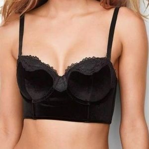 Victoria's Secret Dream Angels Black Velvet Long Line Bra
